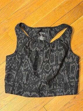torrid Charcoal & Black Snake-Print Crop Sports Bra